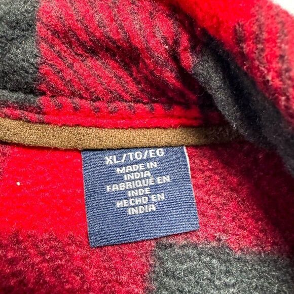 Chaps Buffalo Check Flannel Shacket Mens XL Black Red Plaid Lumberjack Outdoor‎ - Picture 10 of 14